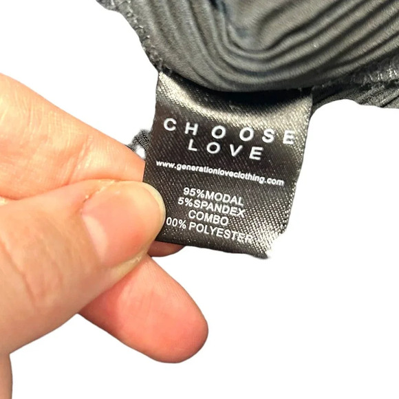 Generation Love Knit Pleated Hem Layered Long Sleeve Sweater Top Black Medium - Picture 8 of 9